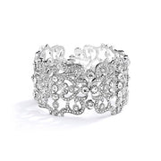 Grecian Style Couture Wedding or Prom Crystal Cuff Bracelet - Chicago Bridal Store Company
