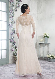 A Line 3/4  Lace Sleeved Mother’s of Bride/Groom - Chicago Bridal Store Company