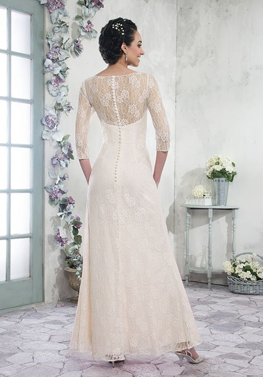 A Line 3/4  Lace Sleeved Mother’s of Bride/Groom - Chicago Bridal Store Company