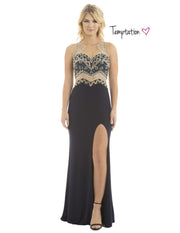 Navy Formal Beaded Goddess Gown - Chicago Bridal Store Company