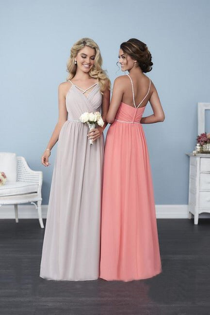 Bling Straps Chiffon A Line Bridesmaid Dress – Chicago Bridal Store Company