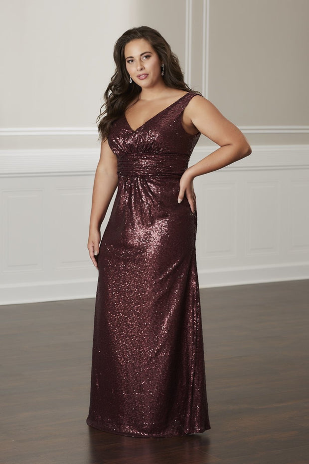 Christina Wu Occasions 22708 V Neck Sequin Bridesmaid Gown - Chicago Bridal Store Company